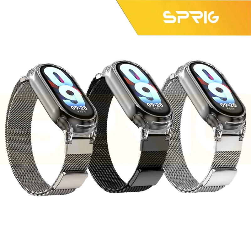 بند اسپریگ مدل Milanese Clear Cover مناسب برای ساعت هوشمند شیائومی Mi band 8/9