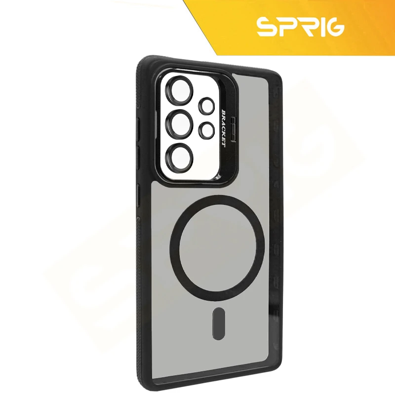 کاور اسپریگ مدل STND Bracket Ring مناسب برای گوشی موبایل سامسونگ Galaxy S25 Ultra به همراه محافظ لنز دوربین
