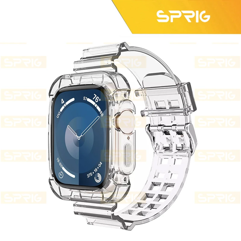 بند اسپریگ مدل Clear Shock مناسب برای اپل واچ Series 7 Aluminum 41mm / Series 8 Aluminum 41mm / Series 9 Aluminum 41mm
