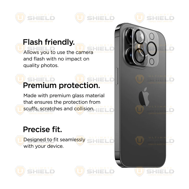 محافظ لنز دوربین شیشه‌ای آلتیمیت شیلد مدل Glass 3D UL مناسب برای گوشی موبایل اپل Iphone 13 Pro / 13 Pro Max