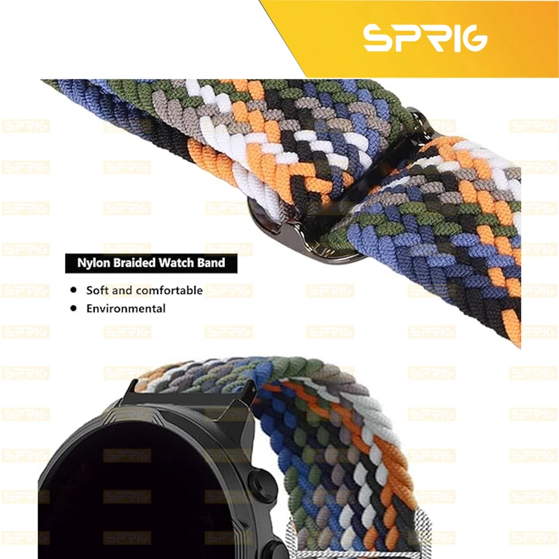 بند اسپریگ مدل Braided Colors Solo مناسب برای ساعت هوشمند سامسونگ Galaxy Watch Active 1 / Active 2 40mm / Active 2 44mm / Watch 3 size 41mm / Galaxy Watch 4 40mm / watch 4 44mm / watch 4 46mm