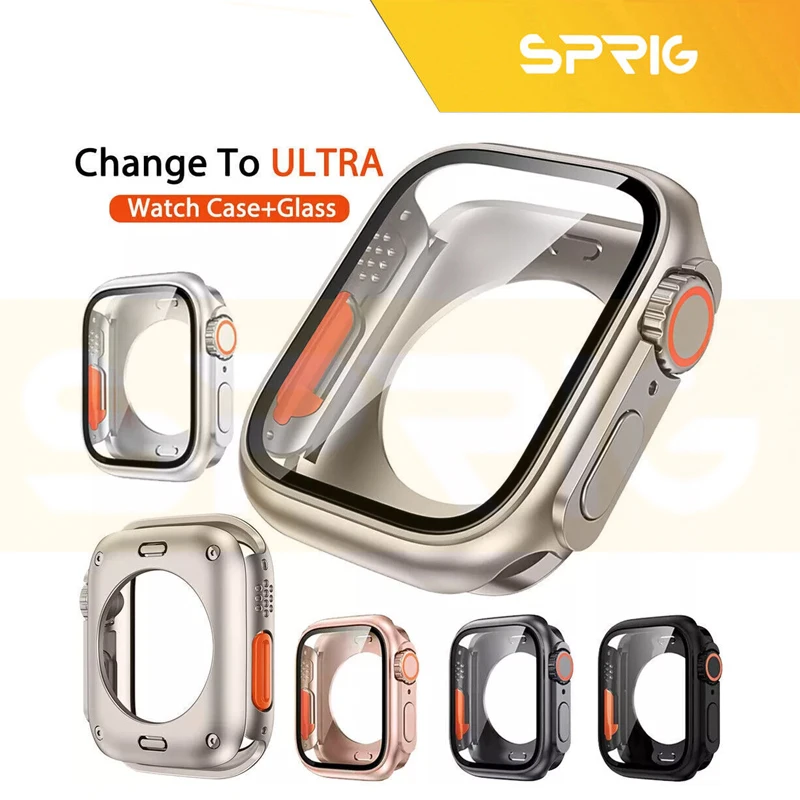 کاور اسپریگ مدل 360-Ultra Design مناسب برای اپل واچ سری 7/8/9 سایز 45mm به همراه محافظ صفحه نمایش