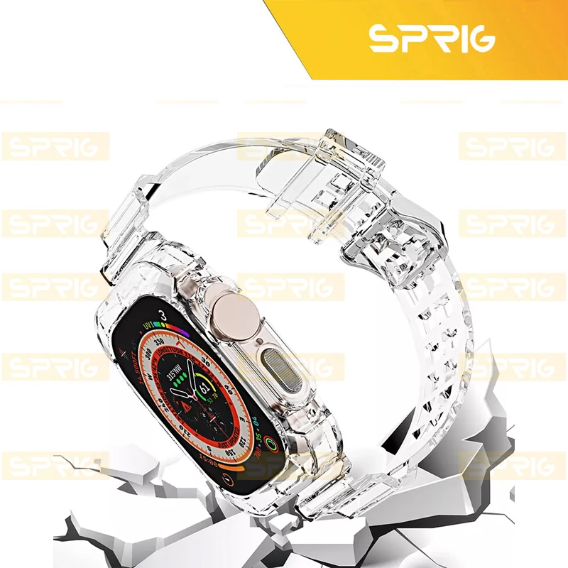 بند اسپریگ مدل Clear Shock مناسب برای اپل واچ Series 7 Aluminum 41mm / Series 8 Aluminum 41mm / Series 9 Aluminum 41mm