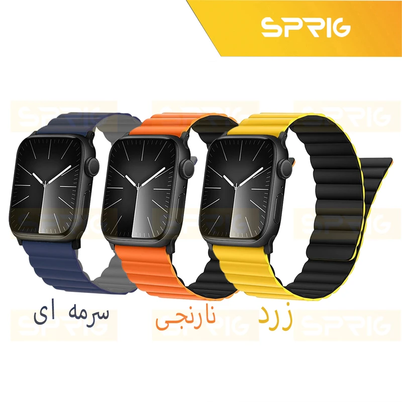 بند اسپریگ مدل Silicone Magnetic Link BK مناسب برای اپل واچ Ultra / Ultra 2 49mm