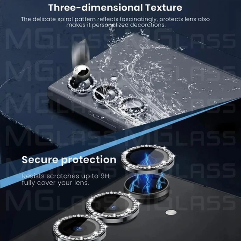محافظ لنز دوربین رینگی ام‌گلس مدل Ring-Diamond-MG مناسب برای گوشی موبایل سامسونگ Galaxy S23 Fe