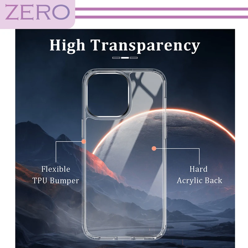 کاور زیرو مدل Clear مناسب برای گوشی موبایل اپل iPhone 13 Pro