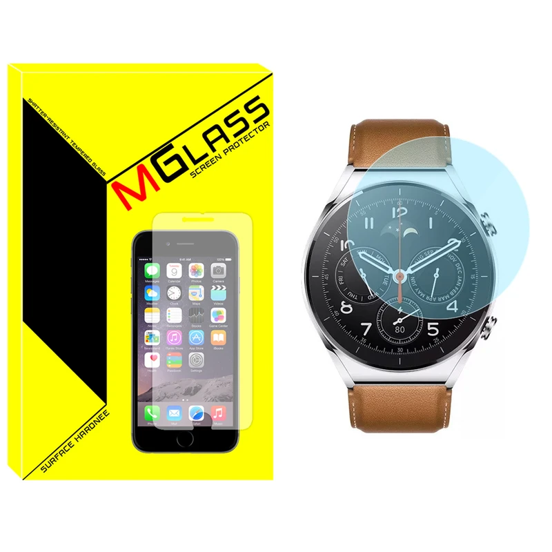 محافظ صفحه نمایش شیشه‌ای ام‌گلس مدل Glass-MG مناسب برای ساعت هوشمند شیائومی Watch S1