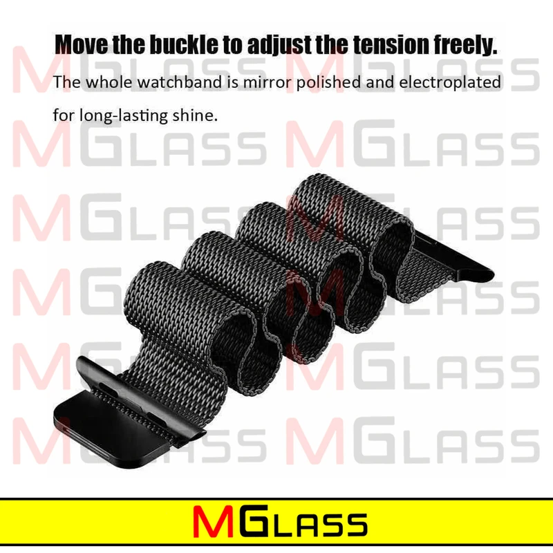 بند ام‌گلس مدل Milanese-MG مناسب برای ساعت هوشمند الترا T1000 Ultra 49mm