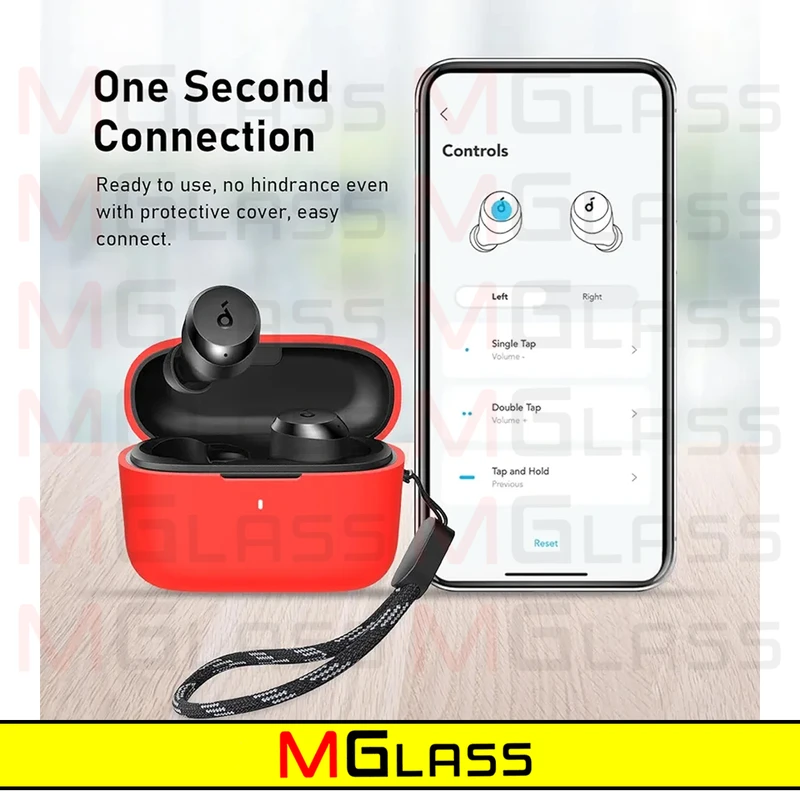 کاور ام‌گلس مدل Silicon-MG مناسب برای کیس هدفون بی سیم انکر Soundcore A20i