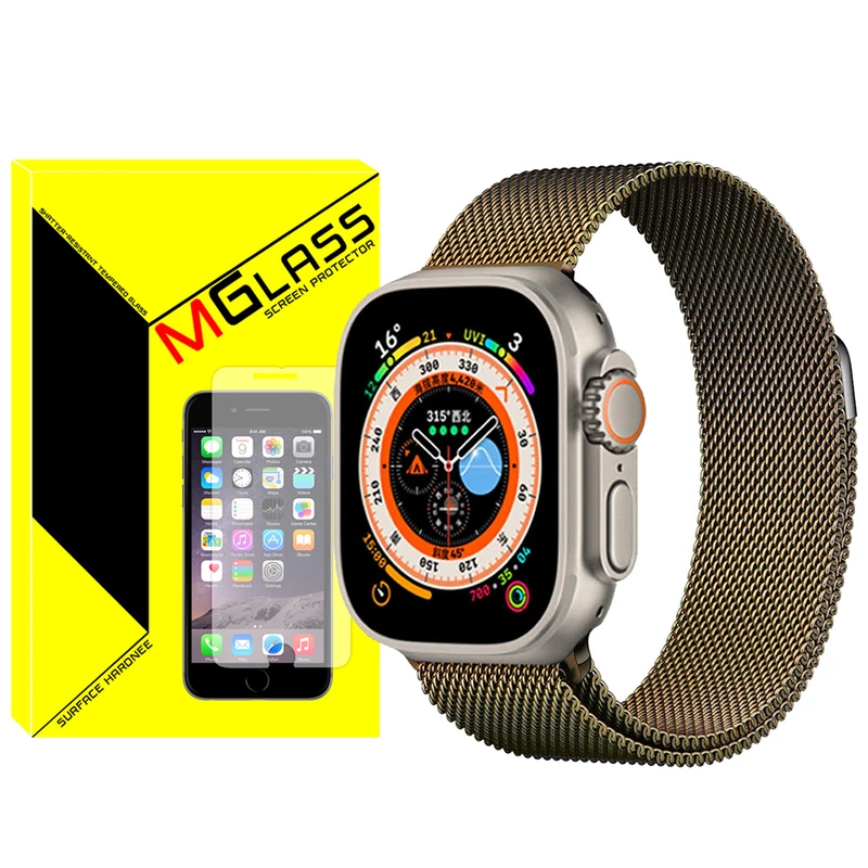 بند ام‌گلس مدل Milanese-MG مناسب برای ساعت هوشمند الترا T1000 Ultra 49mm