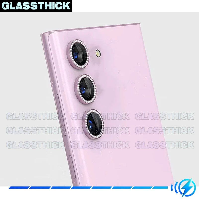 محافظ لنز دوربین گلستیک مدل Diamond style Ring مناسب برای گوشی موبایل سامسونگ Galaxy S23 Ultra