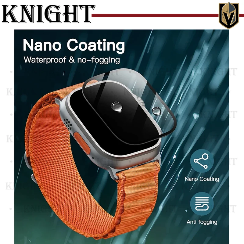 محافظ صفحه نمایش شیشه‌ای نایت مدل SH-FULL-KT مناسب برای اپل واچ Ultra 49mm / Ultra 2 49mm بسته سه عددی
