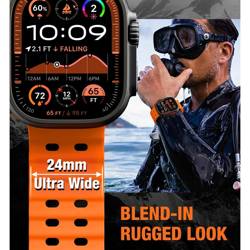 بند آکوآرا مدل BKBUCK-Ocean مناسب برای اپل واچ Series 4 44mm / 5 44mm / 6 44mm / Se 44mm / 7 45mm / 3 42mm