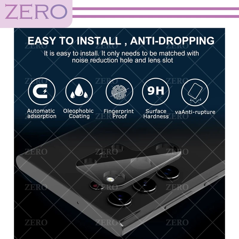 محافظ لنز دوربین زیرو مدل 3D-ZR مناسب برای گوشی موبایل سامسونگ Galaxy S23 Ultra