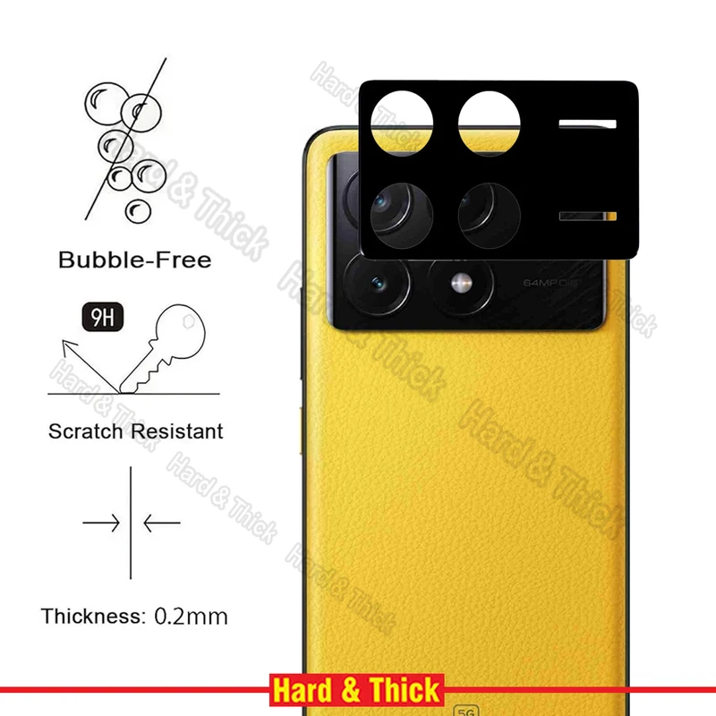 محافظ لنز دوربین هارد اند تیک مدل 3D-HT مناسب برای گوشی موبایل شیائومی Poco X6 Pro