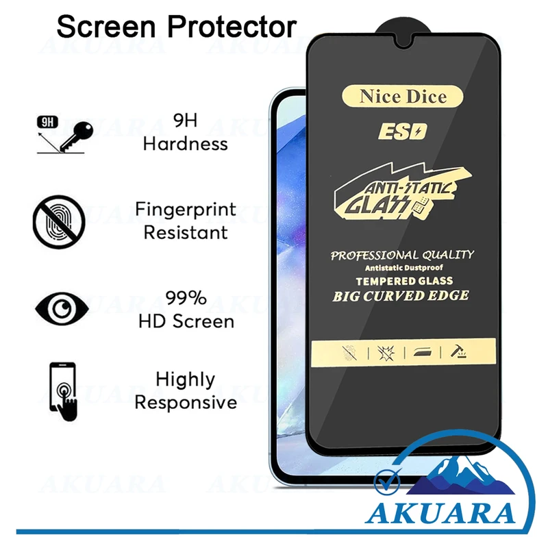 محافظ صفحه نمایش آنتی استاتیک آکوآرا مدل NC Antistatic AKU nas2 مناسب برای گوشی موبایل سامسونگ Galaxy A14 / A22 5G / F42 5G مجموعه دو عددی