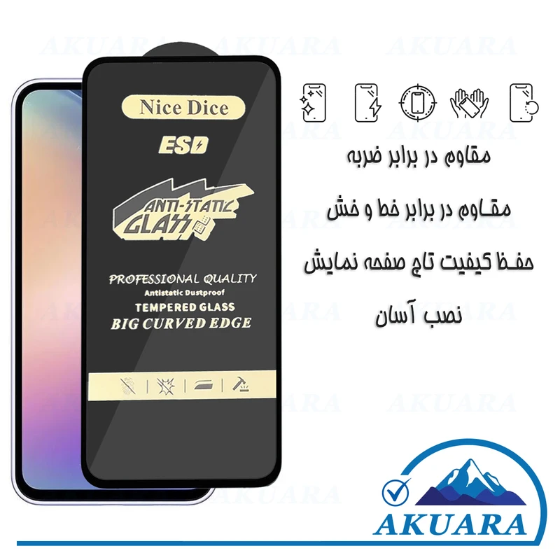 محافظ صفحه نمایش آنتی استاتیک آکوآرا مدل NC Antistatic AKU nas1 مناسب برای گوشی موبایل اپل Iphone 15 / 16