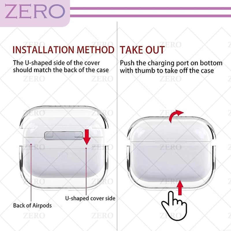 کاور زیرو مدل Clear-ZR مناسب برای کیس اپل ایرپاد Airpods Pro / Airpods pro 2