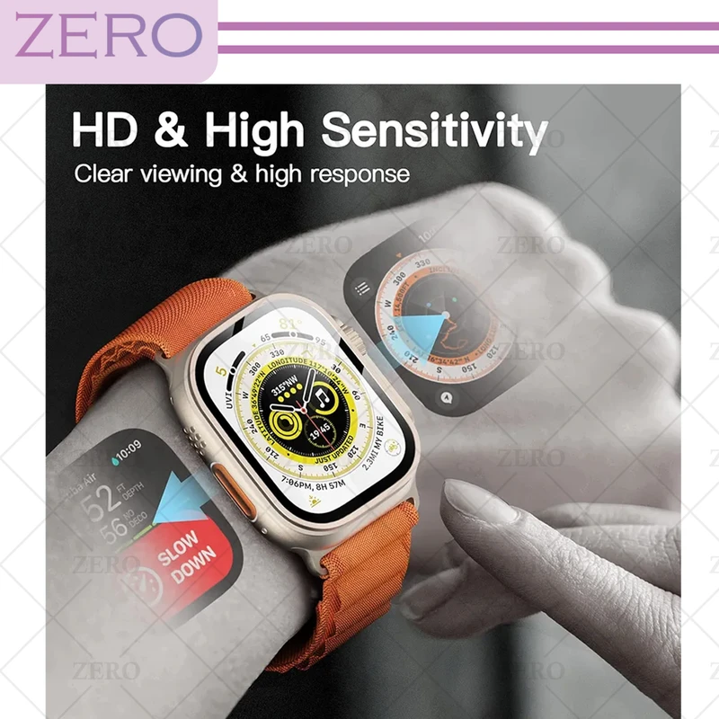محافظ صفحه نمایش شیشه‌ای زیرو مدل SH-FULL-ZR مناسب برای اپل واچ Ultra 49mm / Ultra 2 49mm بسته دو عددی