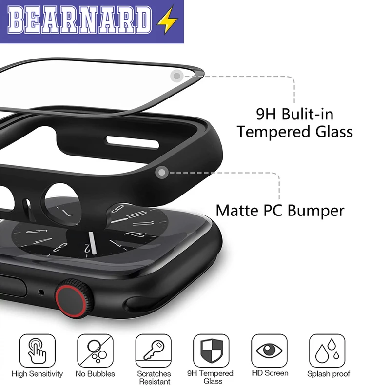 کاور برنارد مدل BR-360 مناسب برای اپل واچ Series 8 Aluminum 45mm / Series 7 Aluminum 45mm به همراه محافظ صفحه نمایش