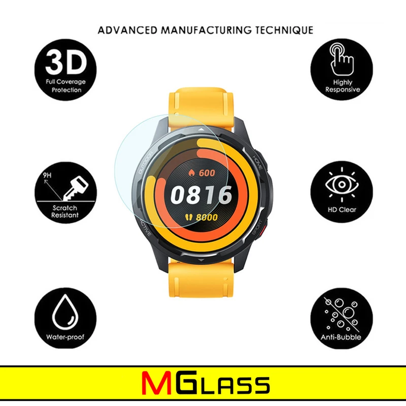 محافظ صفحه نمایش شیشه‌ای ام‌گلس مدل Glass-MG مناسب برای ساعت هوشمند شیائومی Watch S1 GL بسته سه عددی