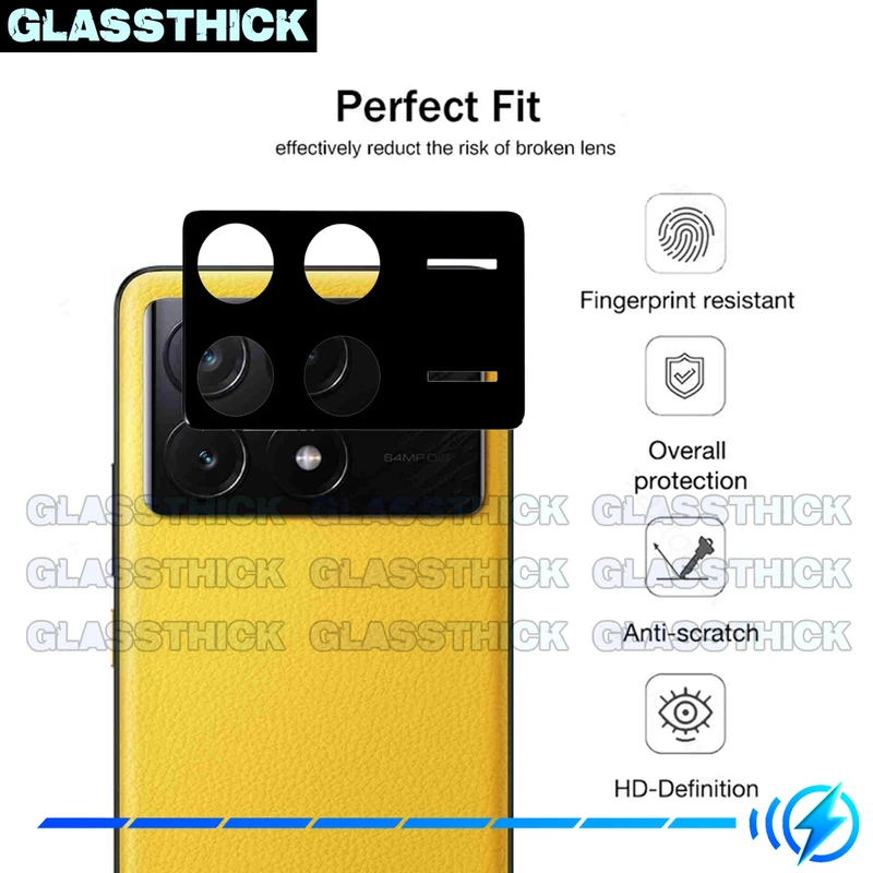 محافظ لنز دوربین گلستیک مدل 3D-GL مناسب برای گوشی موبایل شیائومی Poco X6 Pro