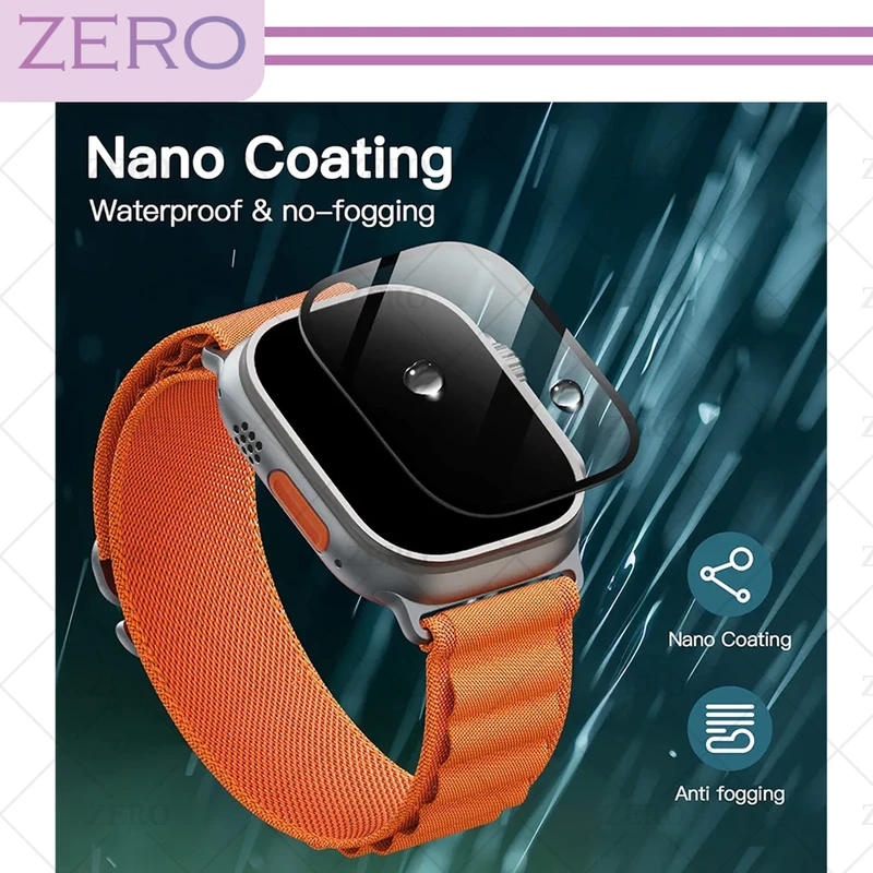 محافظ صفحه نمایش شیشه‌ای زیرو مدل SH-FULL-ZR مناسب برای اپل واچ Ultra 49mm / Ultra 2 49mm بسته سه عددی