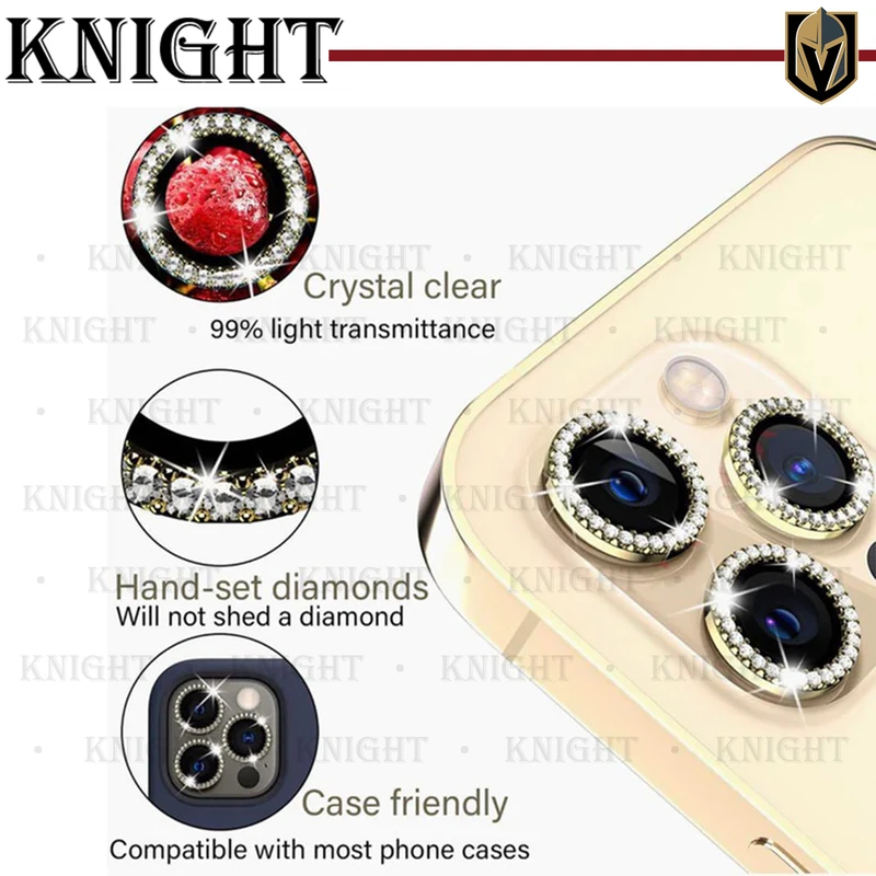 محافظ لنز دوربین نایت مدل Metal Diamond مناسب برای گوشی موبایل اپل Iphone 12 Pro