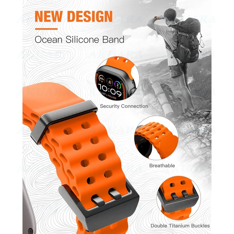 بند آکوآرا مدل BKBUCK-Ocean مناسب برای اپل واچ Series 4 44mm / 5 44mm / 6 44mm / Se 44mm / 7 45mm / 10 46mm