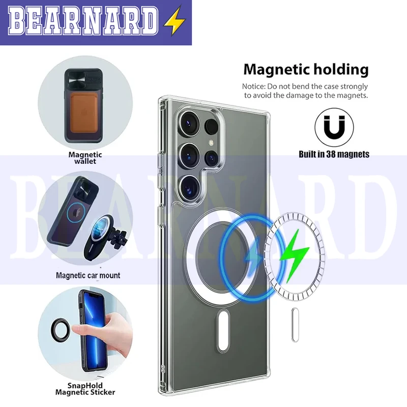 کاور برنارد مدل BR-Magsafe-Clear مناسب برای گوشی موبایل سامسونگ Galaxy S24 Ultra