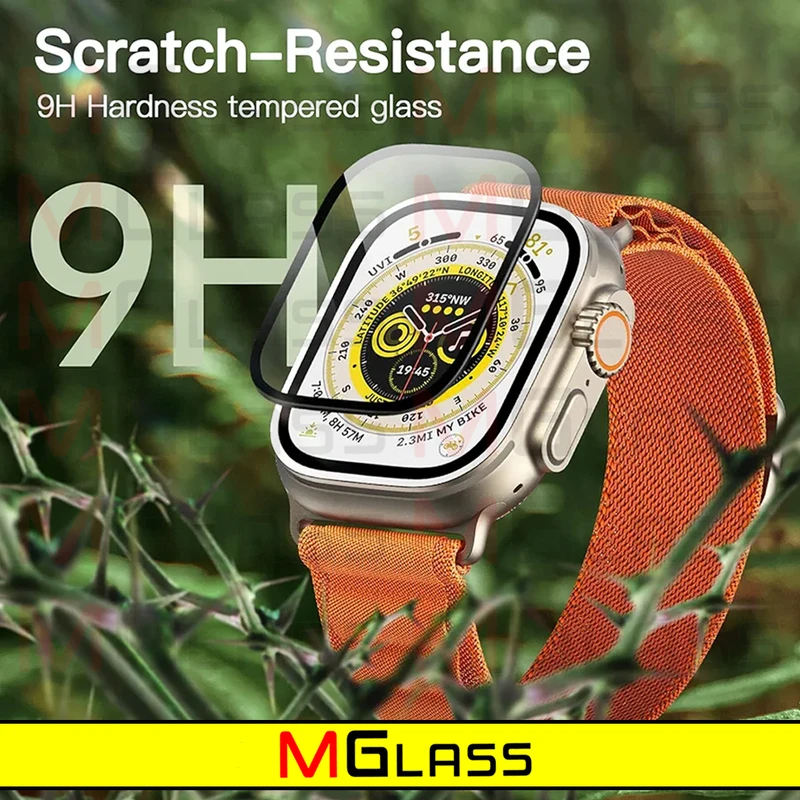 محافظ صفحه نمایش شیشه‌ای ام‌گلس مدل SH-FULL-MG مناسب برای اپل واچ Ultra 49mm / Ultra 2 49mm بسته سه عددی