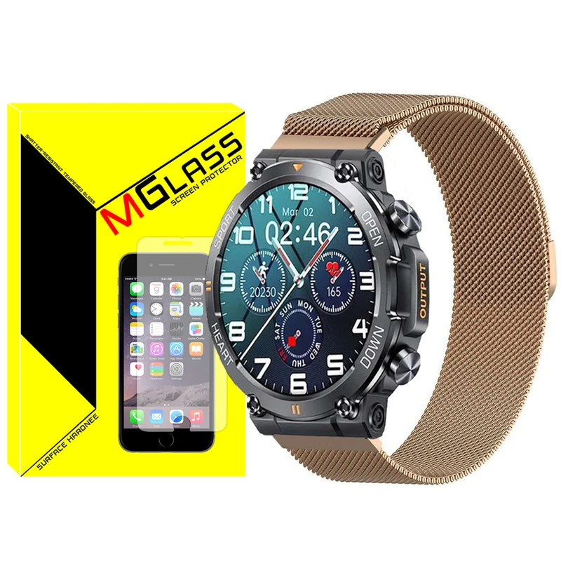 بند ام‌گلس مدل Milanese مناسب برای ساعت هوشمند هپی تاچ K56 / K56 Pro / K56 Ultra