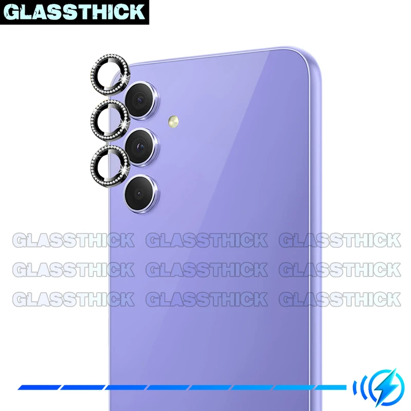 محافظ لنز دوربین گلستیک مدل Ring Metal Diamond مناسب برای گوشی موبایل سامسونگ Galaxy A14 4G / A14 5G