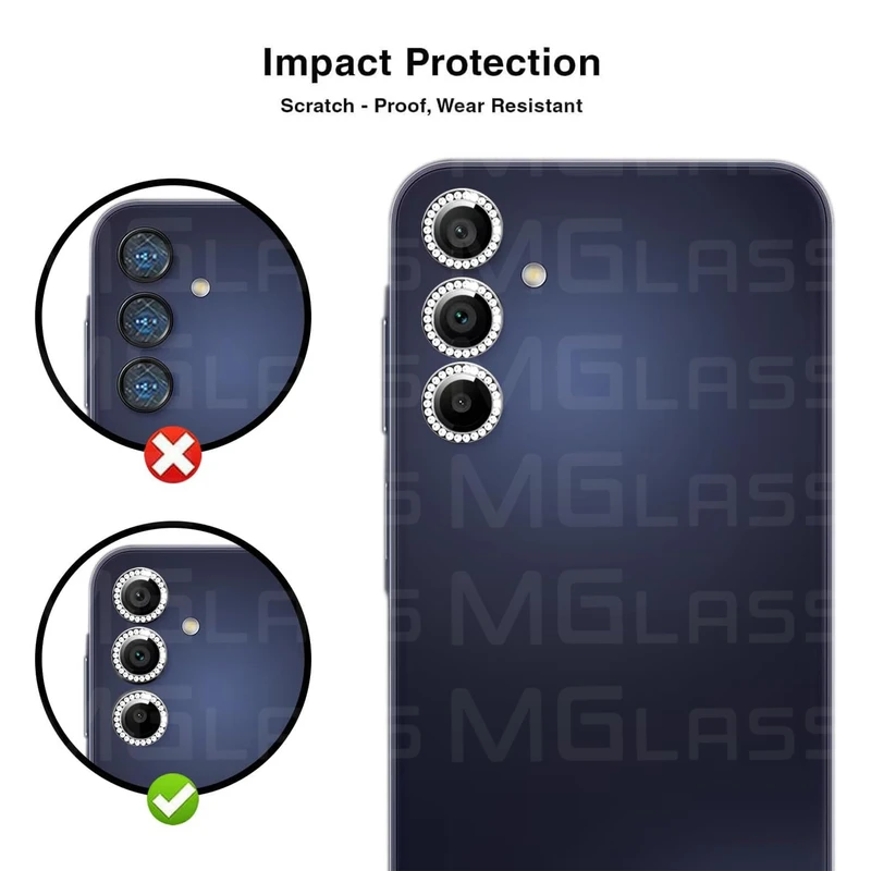 محافظ لنز دوربین رینگی ام‌گلس مدل Ring-Diamond-MG مناسب برای گوشی موبایل سامسونگ Galaxy S23 Fe