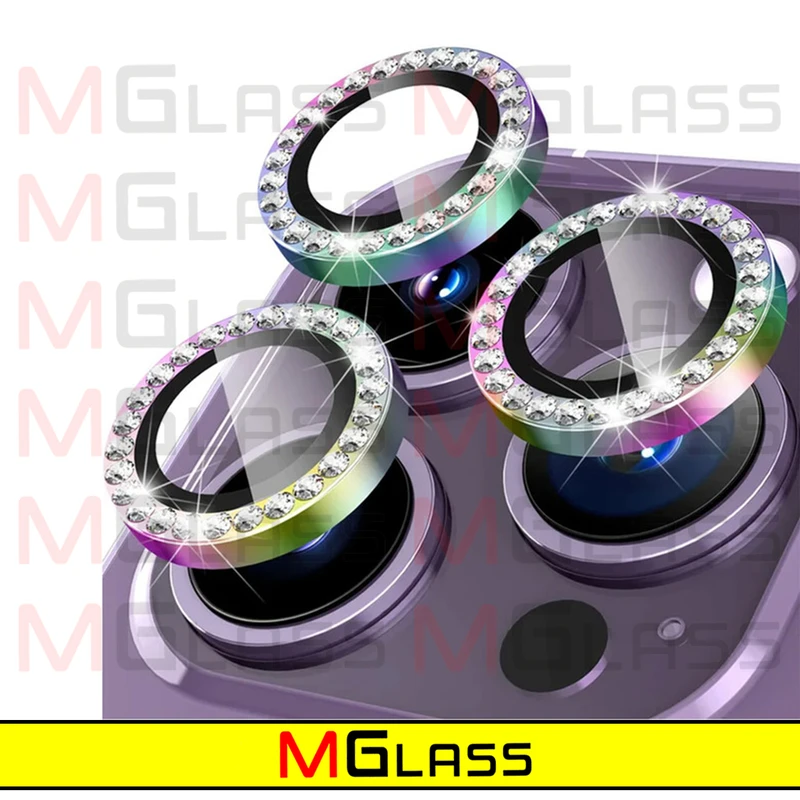 محافظ لنز دوربین ام‌گلس مدل Ring Diamond مناسب برای گوشی موبایل اپل Iphone 13 Pro / 13 Pro max