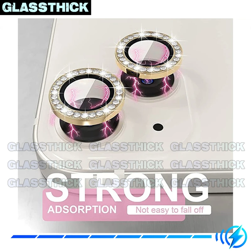 محافظ لنز دوربین گلستیک مدل Ring Metal Diamond مناسب برای گوشی موبایل اپل Iphone 14 Pro / 14 Pro max