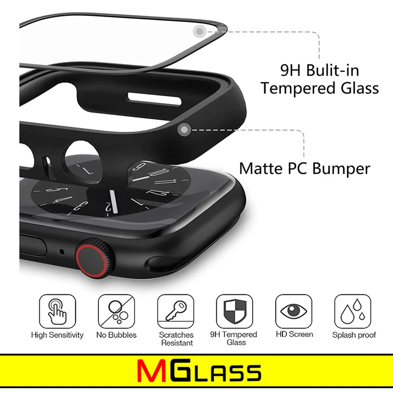 کاور ام‌گلس مدل MG-360 مناسب برای اپل واچ Series 8 Aluminum 45mm / Series 7 Aluminum 45mm به همراه محافظ صفحه نمایش