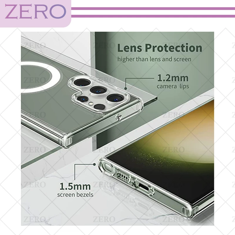 کاور زیرو مدل Clear Magsafe مناسب برای گوشی موبایل سامسونگ Galaxy S23 Ultra