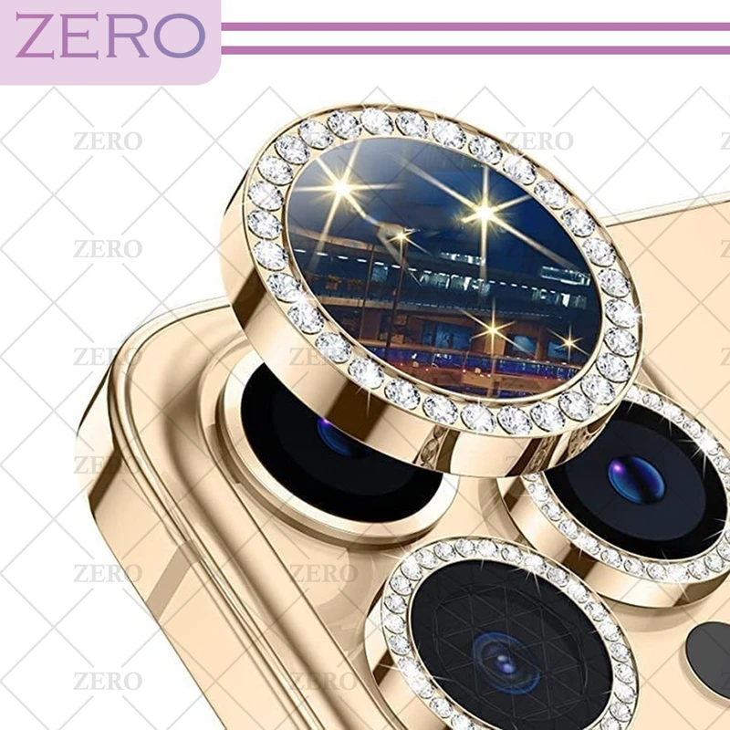محافظ لنز دوربین زیرو مدل Ring-Diamond مناسب برای گوشی موبایل اپل Iphone 11 Pro / 11 Pro Max