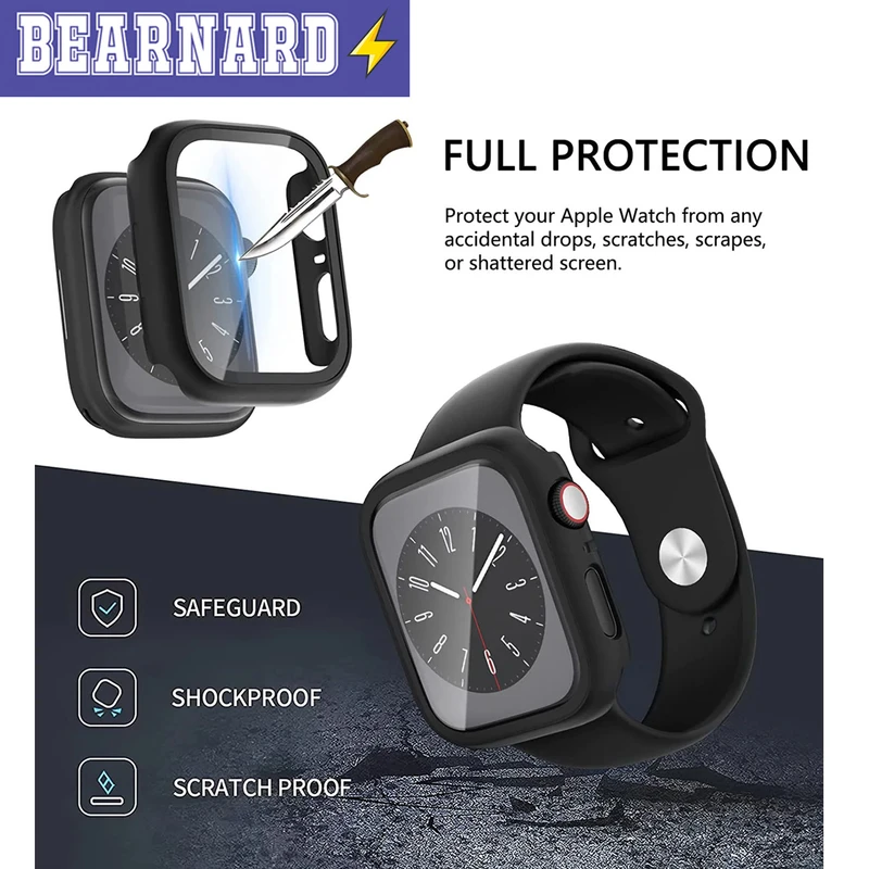 کاور برنارد مدل BR-360 مناسب برای اپل واچ Series 8 Aluminum 45mm / Series 7 Aluminum 45mm به همراه محافظ صفحه نمایش