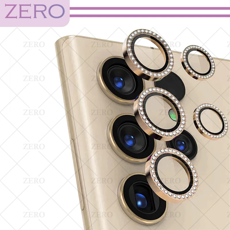 محافظ لنز دوربین زیرو مدل Diamond-Ring-ZR مناسب برای گوشی موبایل سامسونگ Galaxy S24 Ultra