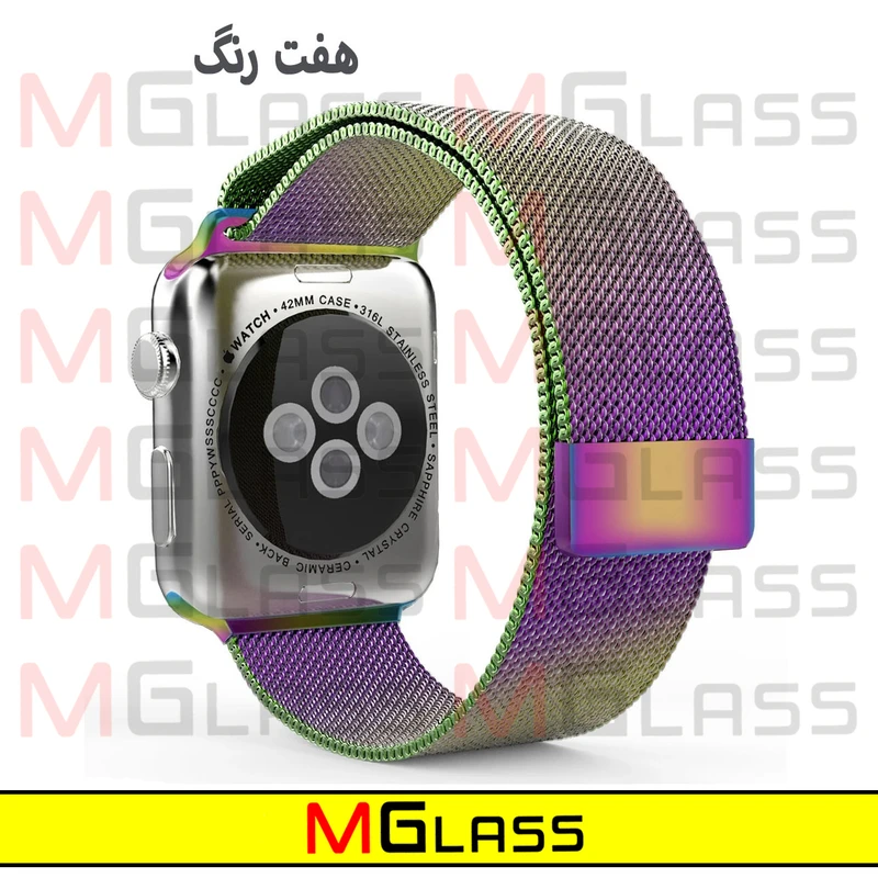 بند ام‌گلس مدل Milanese-MG مناسب برای ساعت هوشمند الترا T1000 Ultra 49mm
