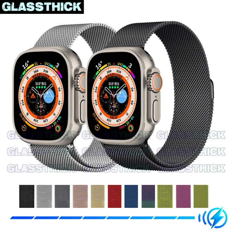بند گلستیک مدل Milanese-GL مناسب برای ساعت هوشمند الترا T1000 Ultra 49mm