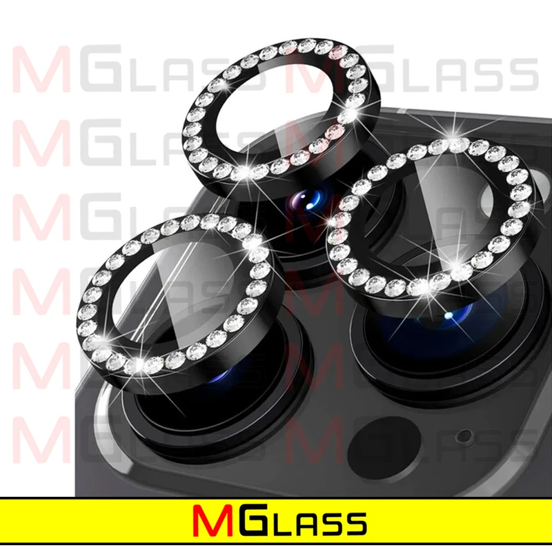 محافظ لنز دوربین ام‌گلس مدل Ring-Diamond مناسب برای گوشی موبایل اپل Iphone 11 Pro / 11 Pro Max