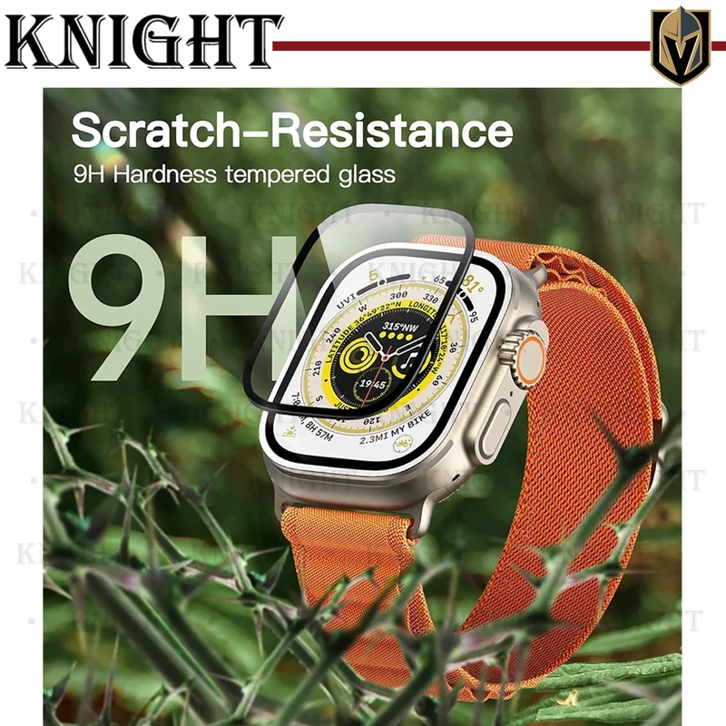 محافظ صفحه نمایش شیشه‌ای نایت مدل SH-FULL-KT مناسب برای اپل واچ Ultra 49mm / Ultra 2 49mm بسته سه عددی