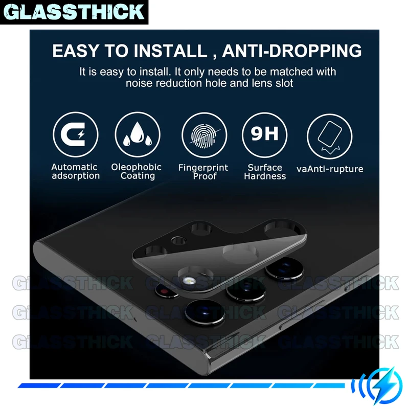 محافظ لنز دوربین گلستیک مدل 3D-GL مناسب برای گوشی موبایل سامسونگ Galaxy S22 Ultra