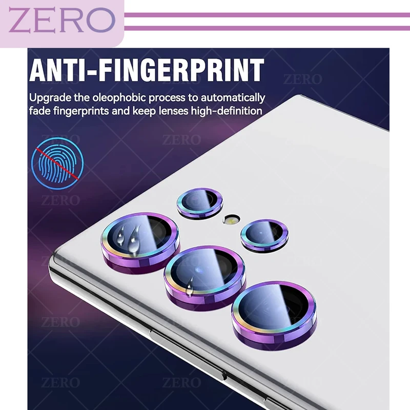 محافظ لنز دوربین زیرو مدل Colorful Ring ZR مناسب برای گوشی موبایل سامسونگ Galaxy S22 Ultra