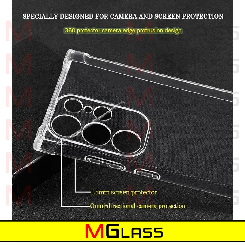 کاور ام‌گلس مدل Clear-PR-MG مناسب برای گوشی موبایل سامسونگ Galaxy S24 Ultra 5G به همراه محافظ صفحه نمایش گوشی
