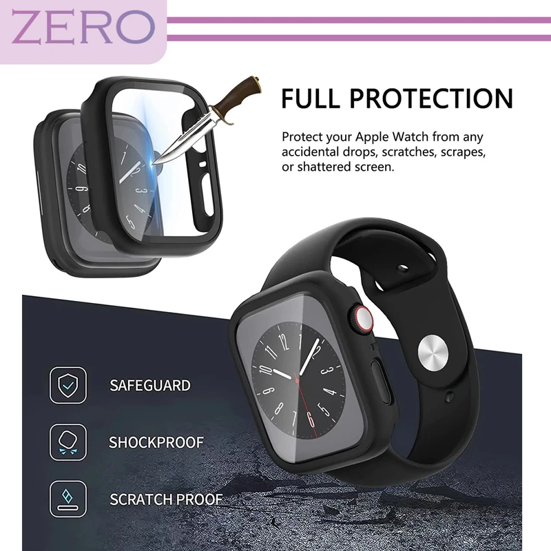 کاور زیرو مدل ZR-360 مناسب برای اپل واچ Series 8 Aluminum 41mm / Series 7 Aluminum 41mm به همراه محافظ صفحه نمایش