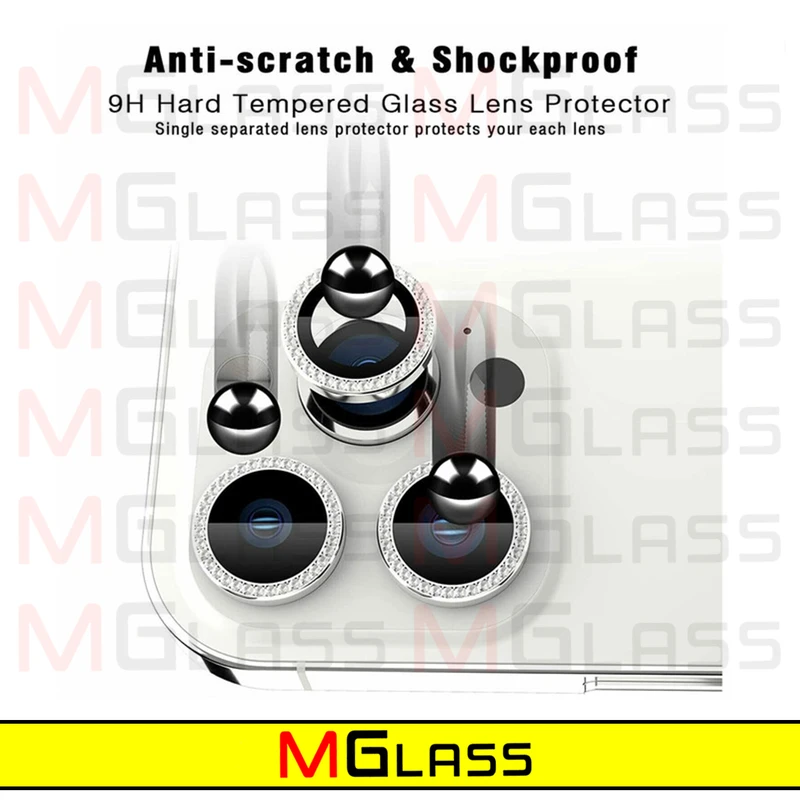 محافظ لنز دوربین ام‌گلس مدل Ring-Diamond مناسب برای گوشی موبایل اپل Iphone 11 Pro / 11 Pro Max